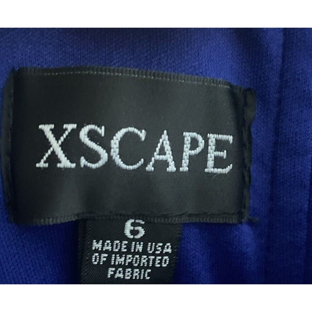 Xscape Dress Size 6 Off The Shoulder Scuba Fit Dark Blue - Picture 5 of 5